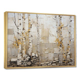 Beige and yellow birch wood forest II - Floral Canvas Wall Art