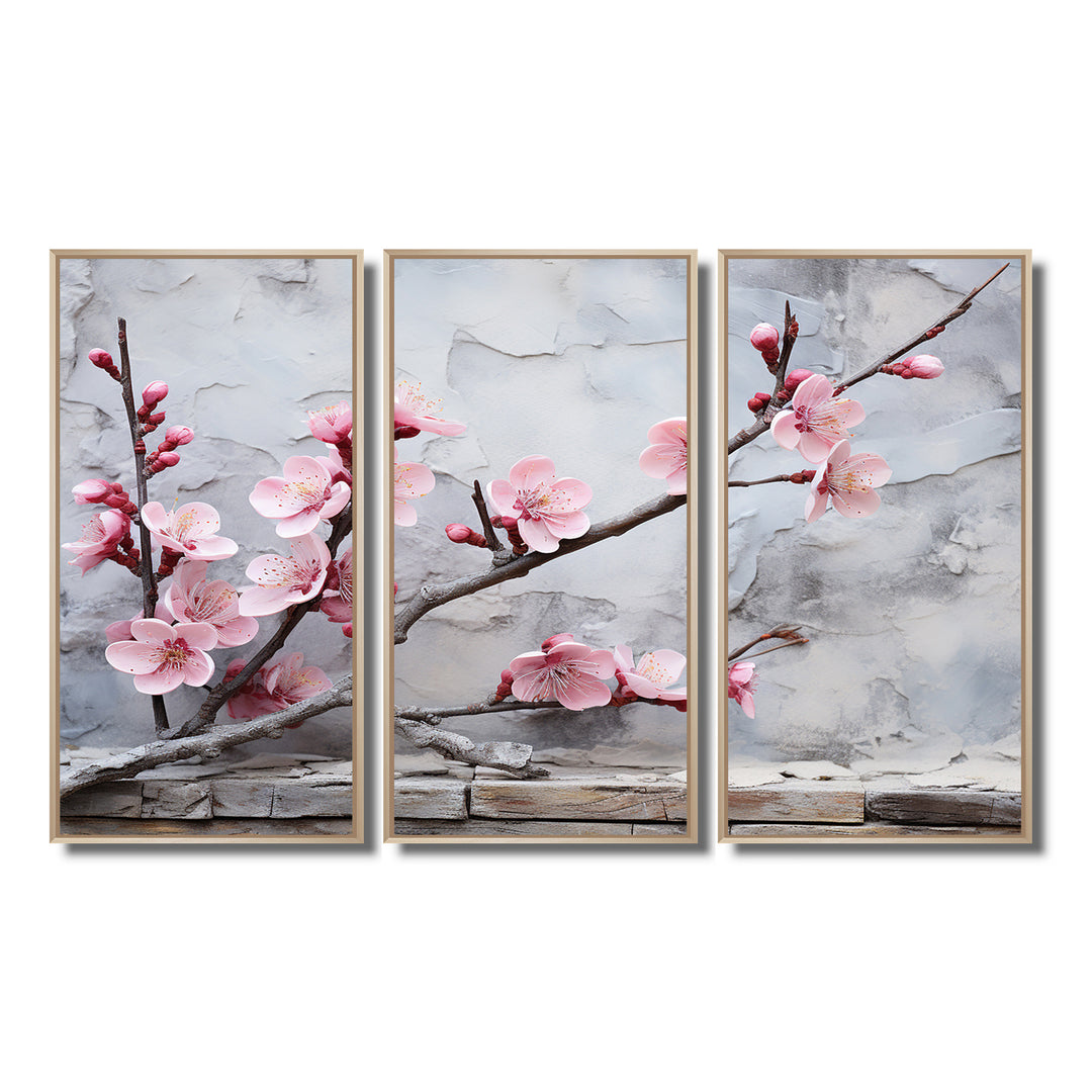 Pink cherry blossom End of Winter blooms I - Multi-Panels