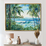 Tropical coastal beach tranquility - Coastal Canvas Wall Art