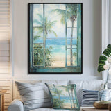 Tropical beach Windows horizon I - Coastal Canvas Wall Art