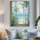 Tropical beach Windows horizon I - Coastal Canvas Wall Art