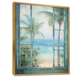 Tropical beach Windows horizon I - Coastal Canvas Wall Art