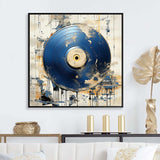 White and blue Vinyl Record Melody - Fashion Canvas Wall Art