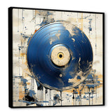 White and blue Vinyl Record Melody - Fashion Canvas Wall Art