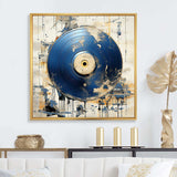 White and blue Vinyl Record Melody - Fashion Canvas Wall Art