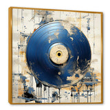 White and blue Vinyl Record Melody - Fashion Canvas Wall Art