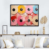 Pink Vinyl Records display I - Fashion Canvas Wall Art