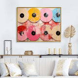 Pink Vinyl Records display I - Fashion Canvas Wall Art