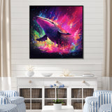 Abstract Whale colorful Song - Whale Living Room Wall Art