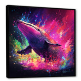 Abstract Whale colorful Song - Whale Living Room Wall Art