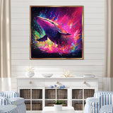 Abstract Whale colorful Song - Whale Living Room Wall Art
