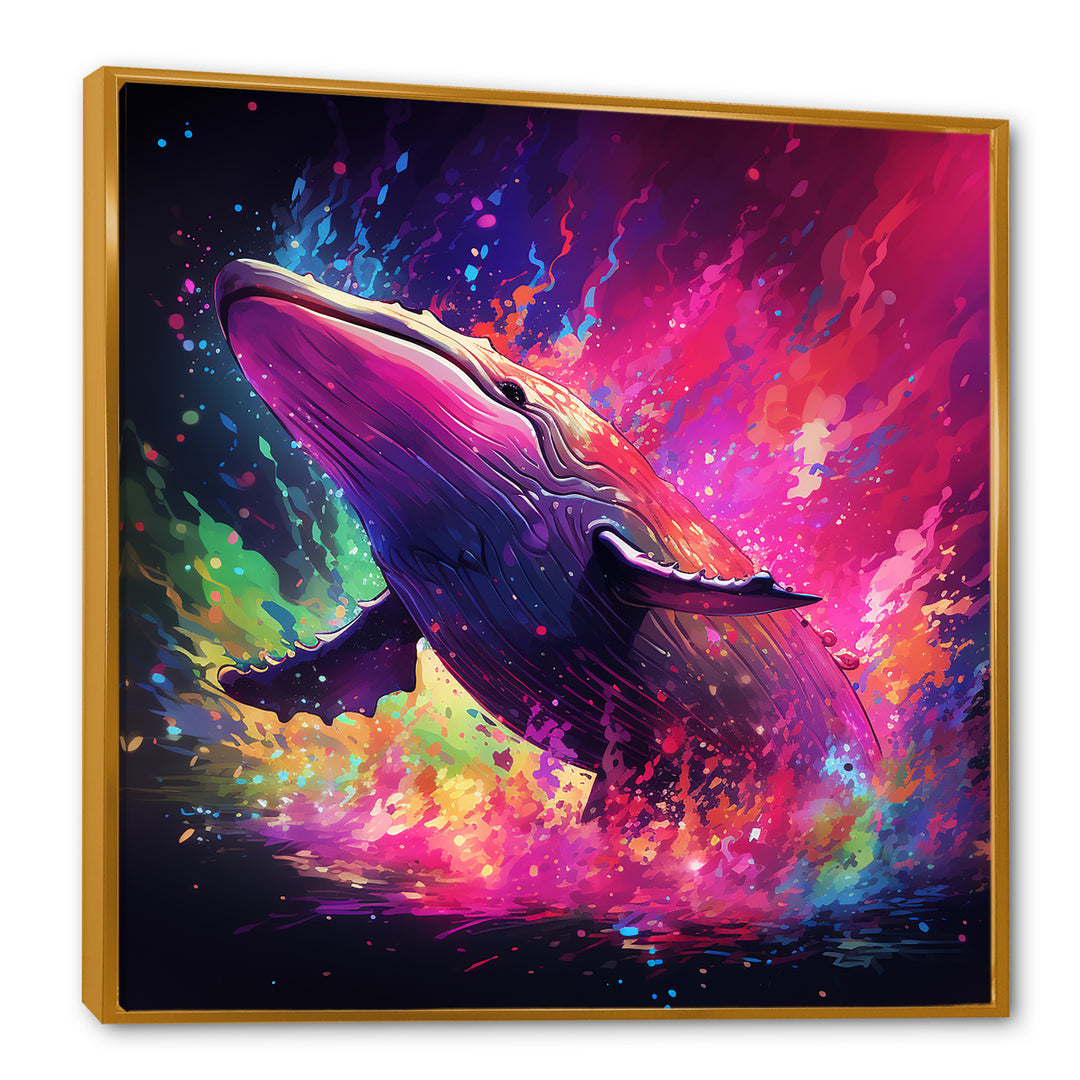 Abstract Whale colorful Song - Whale Living Room Wall Art