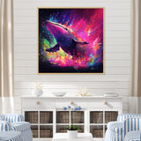 Abstract Whale colorful Song - Whale Living Room Wall Art