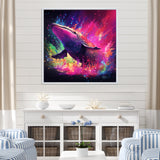 Abstract Whale colorful Song - Whale Living Room Wall Art