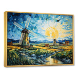 Blue Calm windmill meadows - Architecture Canvas Wall Art