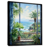 Tropical windows to the beach II - Coastal Canvas Wall Art