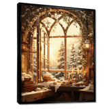 Christmas Winter window view I - Landscapes Canvas Wall Art