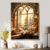 Christmas Winter window view I - Landscapes Canvas Wall Art