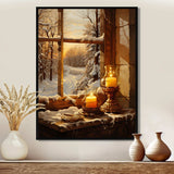 Christmas Winter window view II - Landscapes Canvas Wall Art