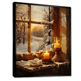 Christmas Winter window view II - Landscapes Canvas Wall Art