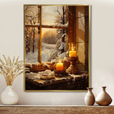 Christmas Winter window view II - Landscapes Canvas Wall Art