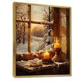 Christmas Winter window view II - Landscapes Canvas Wall Art