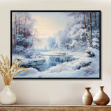 Winter River window view II - Landscapes Canvas Wall Art