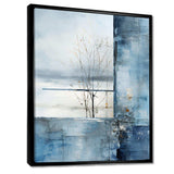 White and blue Winter forest collage IV - Landscapes Canvas Wall Art