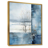 White and blue Winter forest collage IV - Landscapes Canvas Wall Art