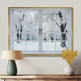 Winter Forest window views I - Landscapes Canvas Wall Art