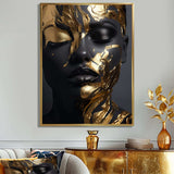 Black and gold Gilded woman Photo II - Fashion Canvas Wall Art