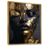 Black and gold Gilded woman Photo II - Fashion Canvas Wall Art