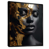 Black and gold Gilded woman Photo III - Fashion Canvas Wall Art