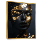 Black and gold Gilded woman Photo IV - Fashion Canvas Wall Art