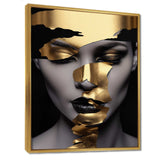 Black and golden woman Photo I - Fashion Canvas Wall Art