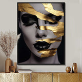 Black and golden woman Photo II - Fashion Canvas Wall Art