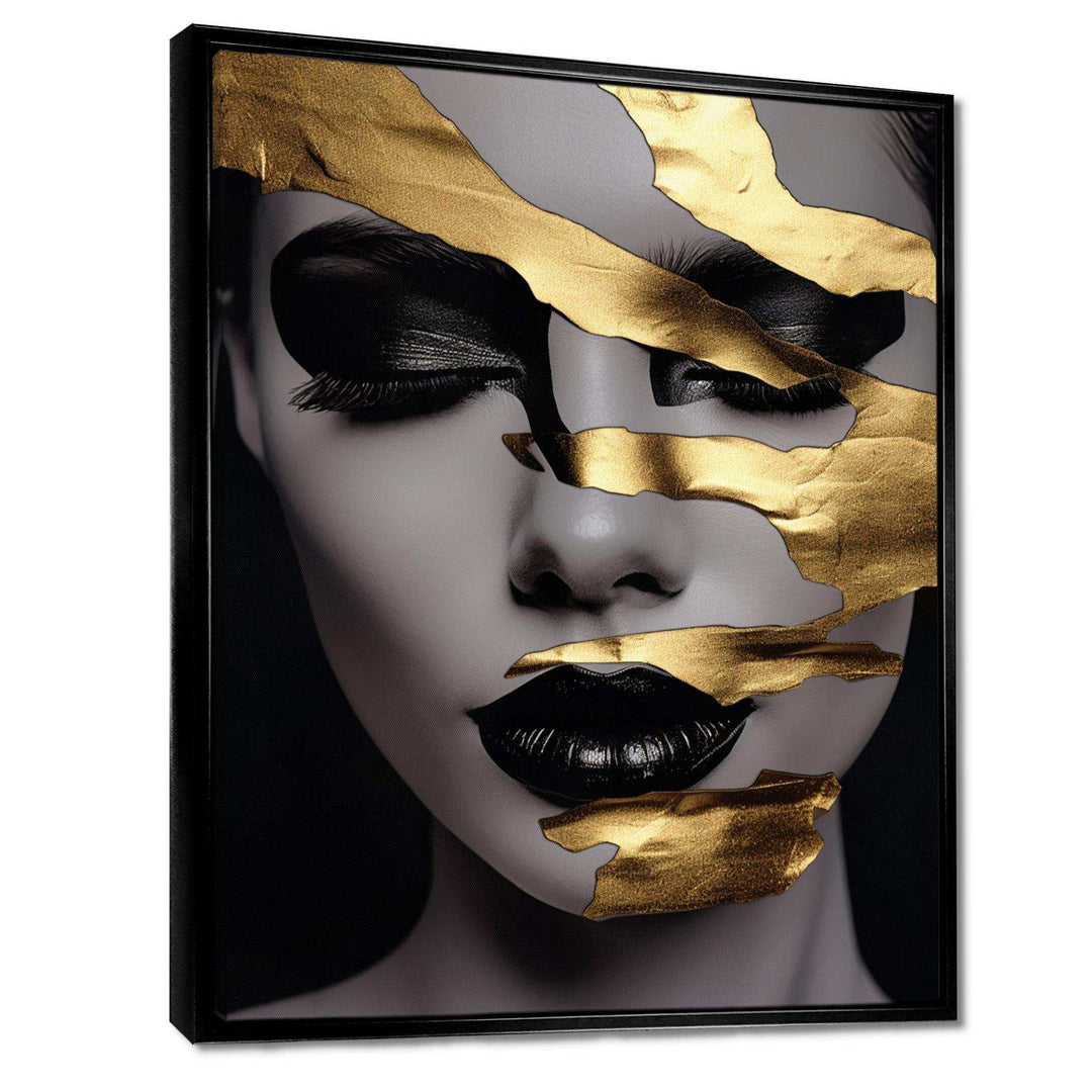 Black and golden woman Photo II - Fashion Canvas Wall Art