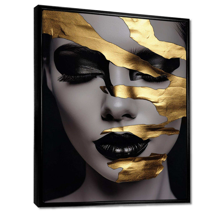 Black and golden woman Photo II - Fashion Canvas Wall Art