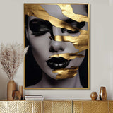 Black and golden woman Photo II - Fashion Canvas Wall Art