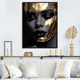 Black and golden woman Photo IV - Fashion Canvas Wall Art