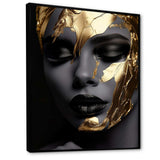 Black and golden woman Photo IV - Fashion Canvas Wall Art