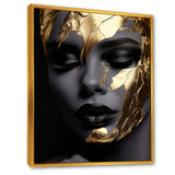 Black and golden woman Photo IV - Fashion Canvas Wall Art