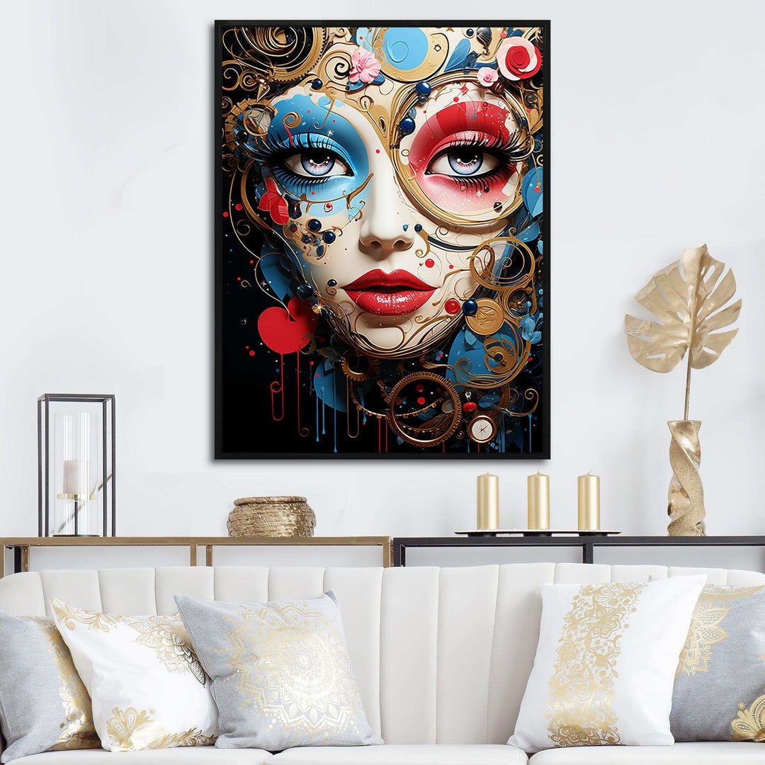 Pop Art Elegance portrait of woman - Fashion Canvas Wall Art