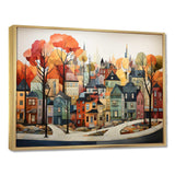 Autumn vintage orange village - Cityscapes Canvas Wall Art