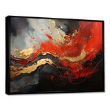 Red and gold marble fire I - Abstract Canvas Wall Art