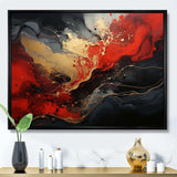 Red and gold marble volcano II - Abstract Canvas Wall Art