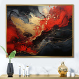 Red and gold marble volcano II - Abstract Canvas Wall Art