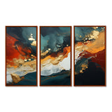Blue and golden marble storm III - Canvas Wall Art Sets
