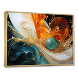 Orange and emerald marble lava I - Abstract Canvas Wall Art