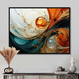 Orange and emerald marble lava IV - Abstract Canvas Wall Art